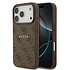 Guess iPhone 17 Pro Back-Cover hul - Magsafe PU Leather - 4G Classic Logo - Braun