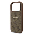 Guess Guess iPhone 17 Pro/iPhone 18 Pro Coque arrière MagSafe similicuir PU Logo 4G classique - Marron