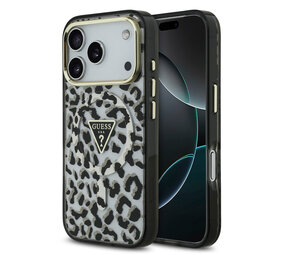 Guess Guess iPhone 17 Pro Back cover case - Magsafe - Leopard Glitter Edition - Black