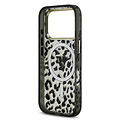 Guess Guess iPhone 17 Pro/iPhone 18 Pro Handyhülle MagSafe Leopardenmuster mit Glitzer - Schwarz