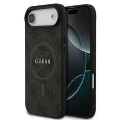 Guess iPhone 17 Air Back cover case - Magsafe PU Leather - 4G Classic Logo - Black