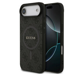 Guess Guess iPhone 17 Air Backcover hoesje - Magsafe PU Leather - 4G Classic Logo - Zwart
