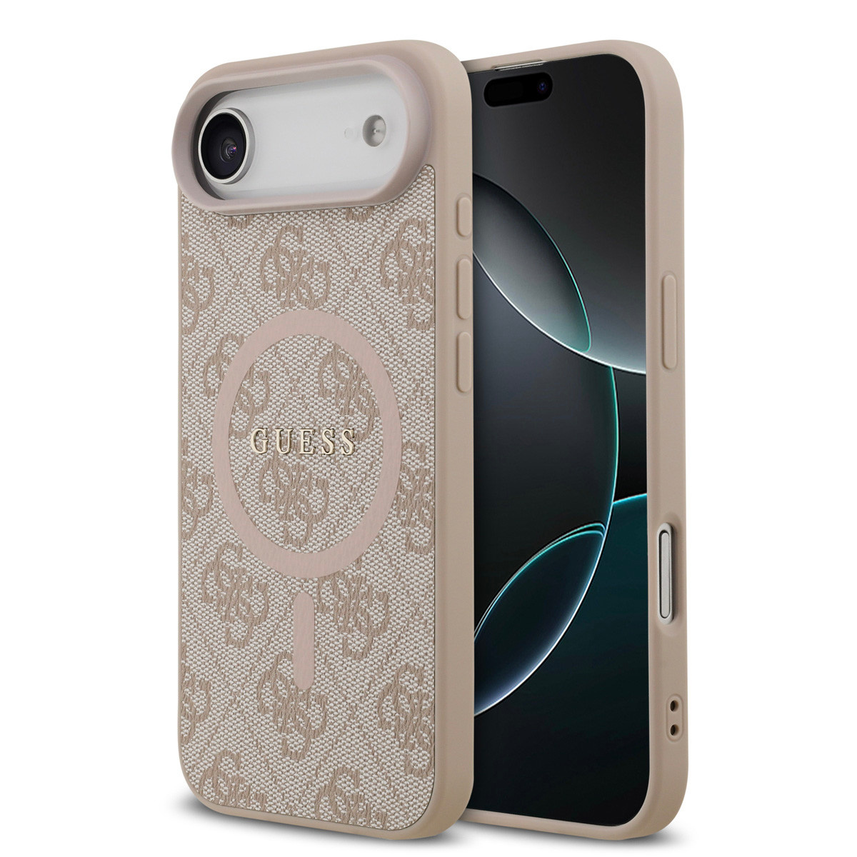 Guess Guess iPhone 17 Air Backcover hoesje - Magsafe PU Leather - 4G Classic Logo - Roze