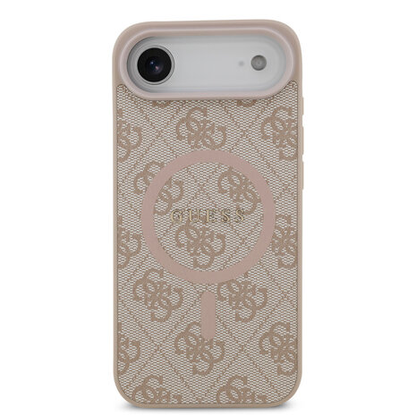 Guess Guess iPhone 17 Air Back cover case - Magsafe PU Leather - 4G Classic Logo - Pink