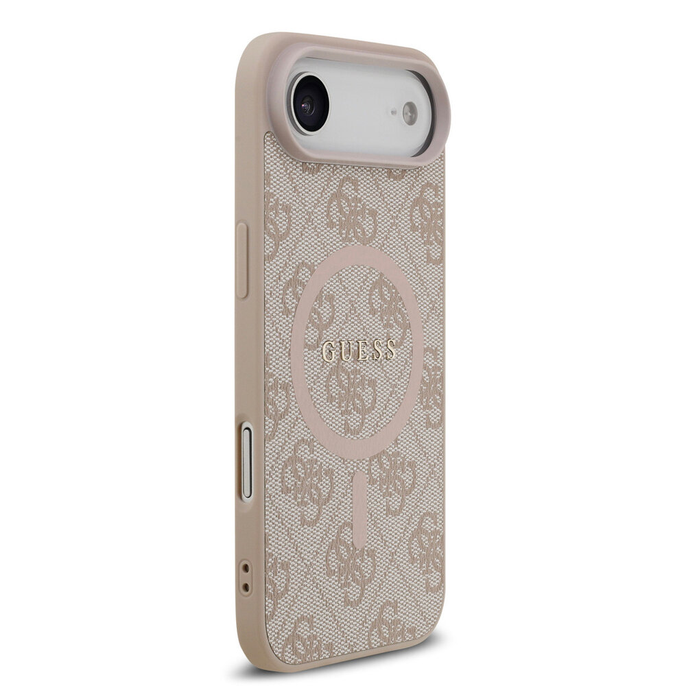 Guess Guess iPhone 17 Air Back cover case - Magsafe PU Leather - 4G Classic Logo - Pink