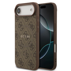 Guess iPhone 17 Air Back cover case - Magsafe PU Leather - 4G Classic Logo - Brown