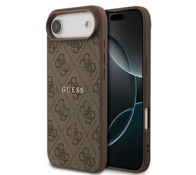 Guess Guess iPhone 17 Air Back-Cover hul - Magsafe PU Leather - 4G Classic Logo - Braun