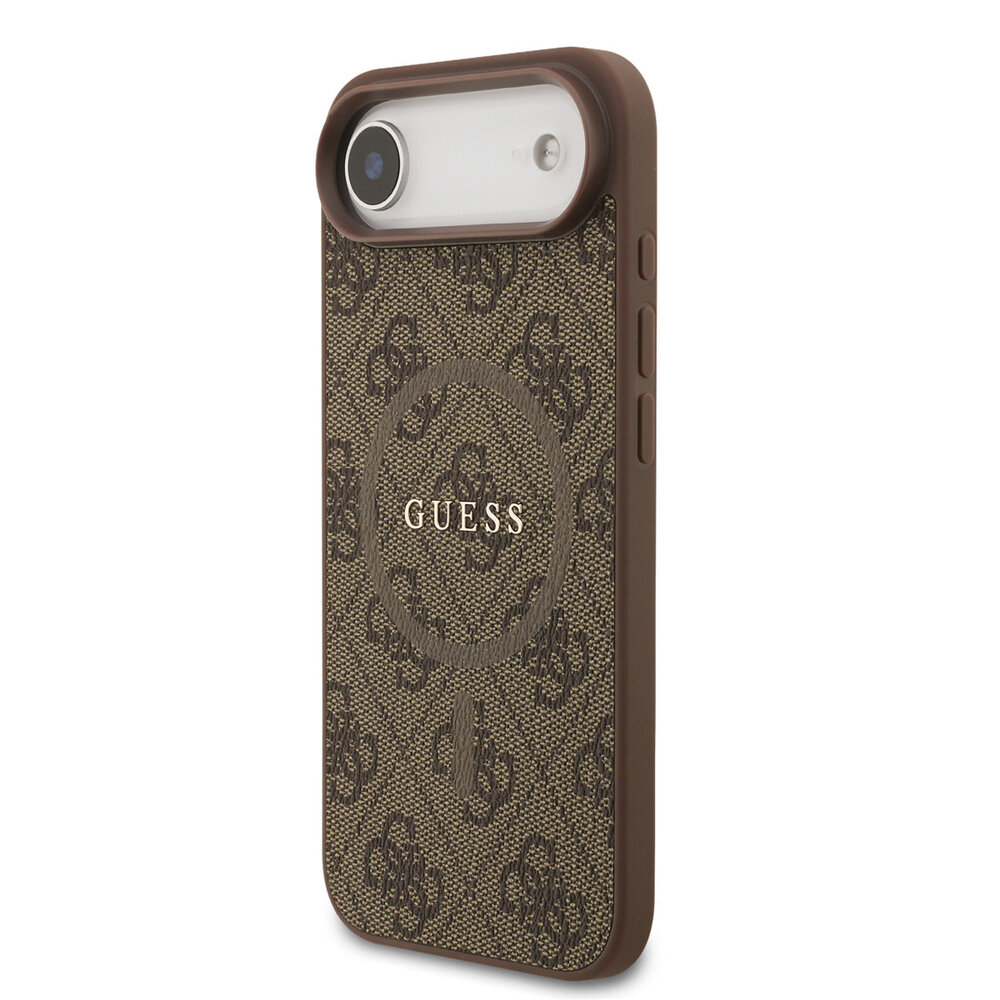 Guess Guess iPhone 17 Air Back-Cover hul - Magsafe PU Leather - 4G Classic Logo - Braun