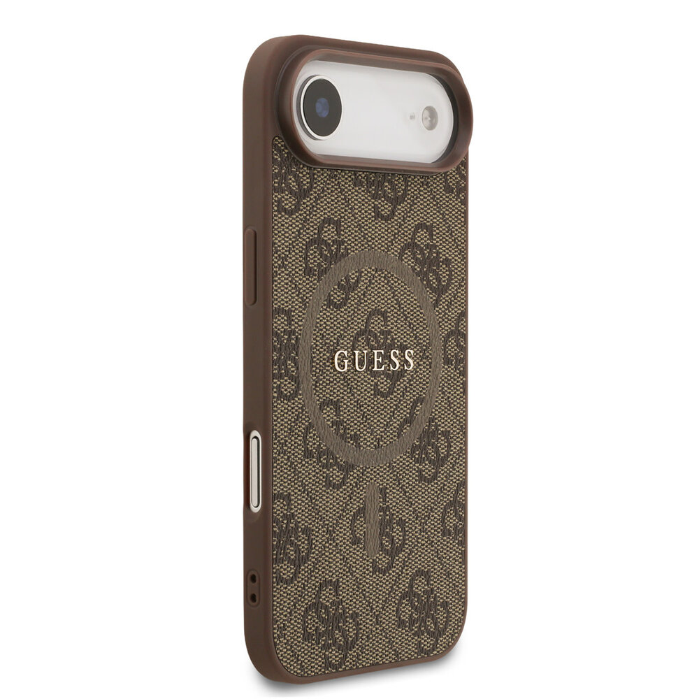 Guess Guess iPhone 17 Air Back-Cover hul - Magsafe PU Leather - 4G Classic Logo - Braun