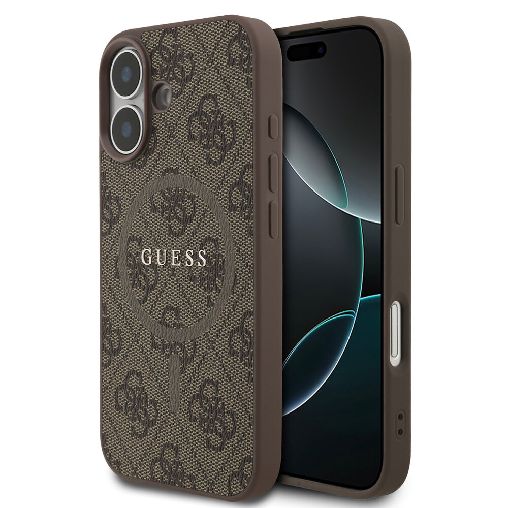 Guess Guess iPhone 17 Back cover coque - Magsafe PU Leather - 4G Classic Logo - Marron Guess Guess iPhone 17 Back cover coque - Magsafe PU Leather - 4G Classic Logo - Marron