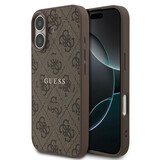 Guess Guess iPhone 17 Backcover hoesje - Magsafe PU Leather - 4G Classic Logo - Bruin