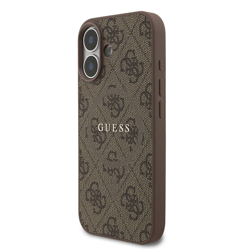 Guess Guess iPhone 17 Back cover case - Magsafe PU Leather - 4G Classic Logo - Brown