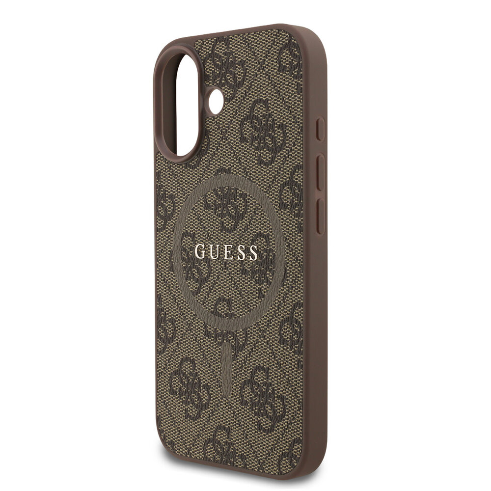 Guess Guess iPhone 17 Back cover case - Magsafe PU Leather - 4G Classic Logo - Brown