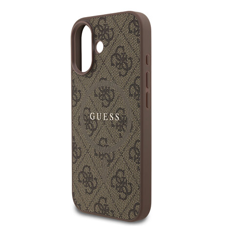 Guess Guess iPhone 17 Back cover case - Magsafe PU Leather - 4G Classic Logo - Brown
