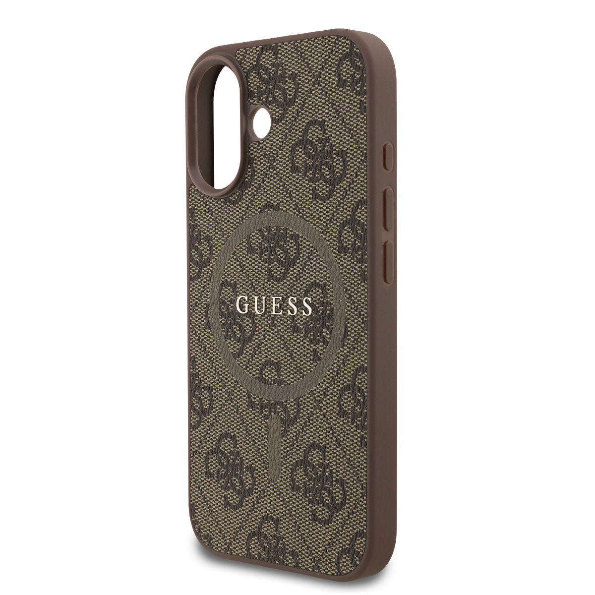 Guess Guess iPhone 17 Backcover hoesje - Magsafe PU Leather - 4G Classic Logo - Bruin, foto 5 van 6