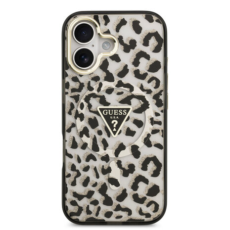Guess Guess iPhone 17 Back cover case - Magsafe - Leopard Glitter Edition - Black
