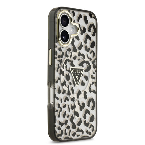 Guess Guess iPhone 17 Backcover hoesje - Magsafe - Leopard Glitter Edition - Zwart