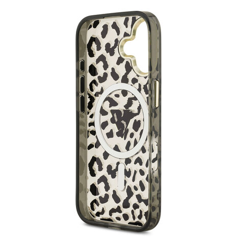 Guess Guess iPhone 17 Back cover case - Magsafe - Leopard Glitter Edition - Black