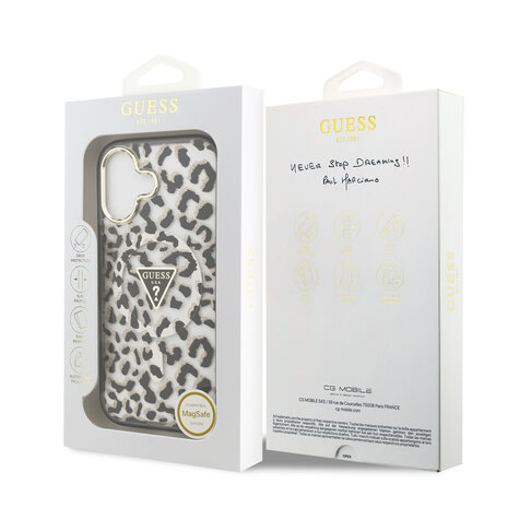 Guess Guess iPhone 17 Back cover case - Magsafe - Leopard Glitter Edition - Black