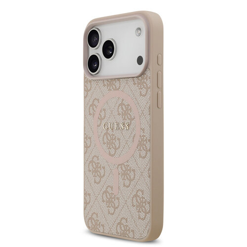 Guess Guess iPhone 17 Pro Max Back cover case - Magsafe PU Leather - 4G Classic Logo - Pink