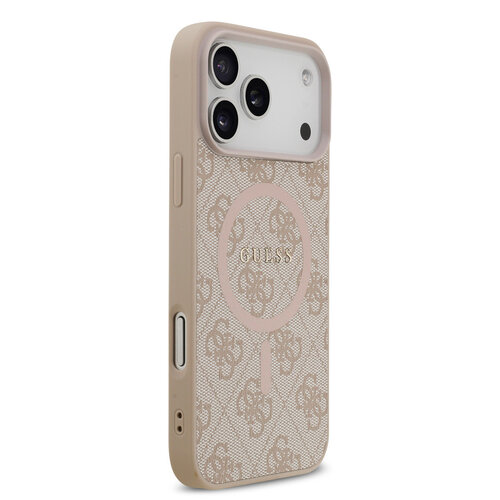 Guess Guess iPhone 17 Pro Max Back cover case - Magsafe PU Leather - 4G Classic Logo - Pink
