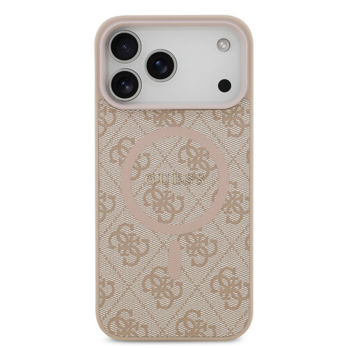 Guess Guess iPhone 17 Pro Max Back-Cover hul - Magsafe PU Leather - 4G Classic Logo - Rosa