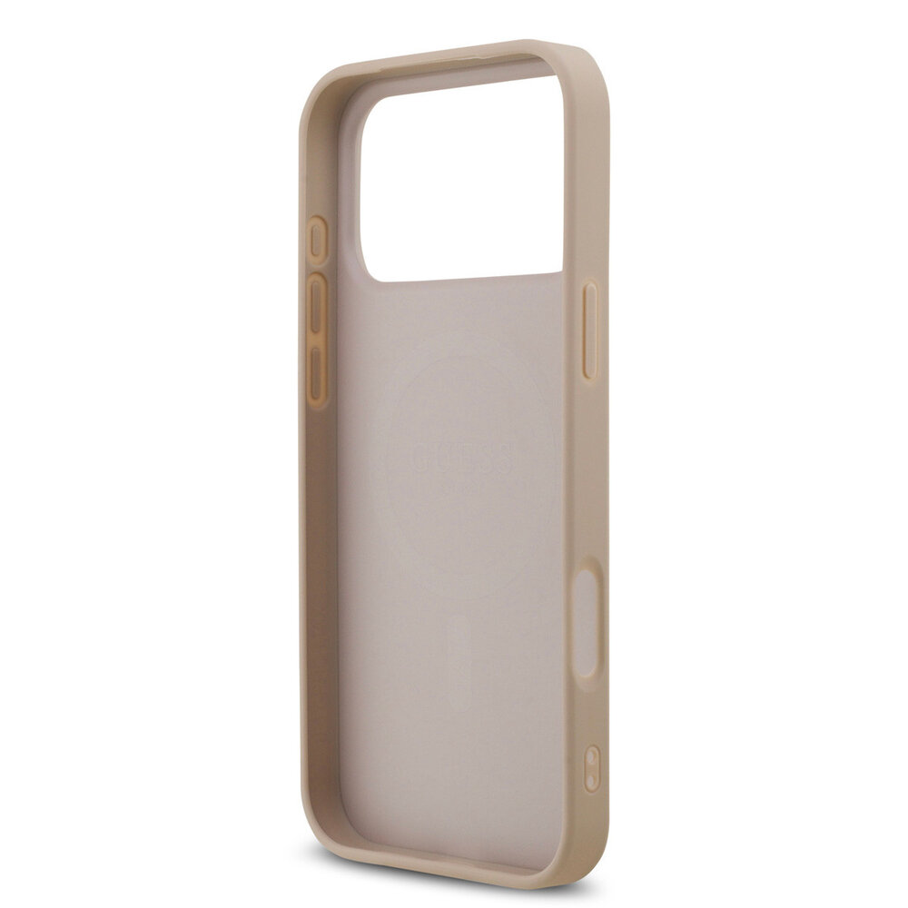 Guess Guess iPhone 17 Pro Max Backcover hoesje - Magsafe PU Leather - 4G Classic Logo - Roze