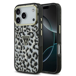 Guess iPhone 17 Pro Max Back cover case - Magsafe - Leopard Glitter Edition - Black
