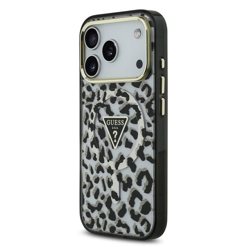 Guess Guess iPhone 17 Pro Max Back cover case - Magsafe - Leopard Glitter Edition - Black