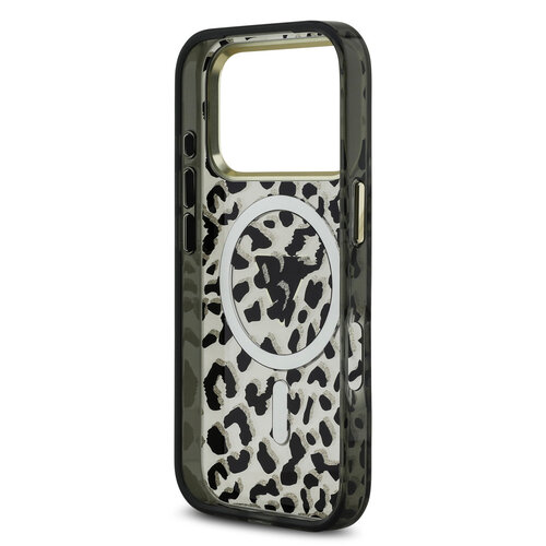 Guess Guess iPhone 17 Pro Max Backcover hoesje - Magsafe - Leopard Glitter Edition - Zwart