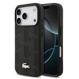 Lacoste Lacoste iPhone 17 Pro Back cover coque - MagSafe - Monogramme Print With Gold Logo - Noir