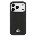 Lacoste Lacoste iPhone 17 Pro/iPhone 18 Pro Coque arrière MagSafe Imprimé monogramme avec logo doré - Noir