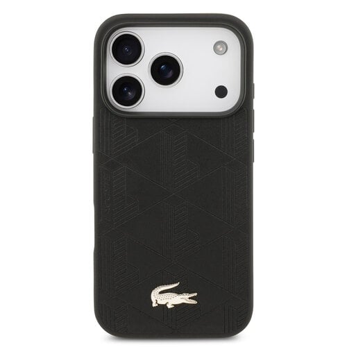 Lacoste Lacoste iPhone 17 Pro/iPhone 18 Pro Handyhülle MagSafe Monogramm-Print mit goldfarbenem Logo - Schwarz
