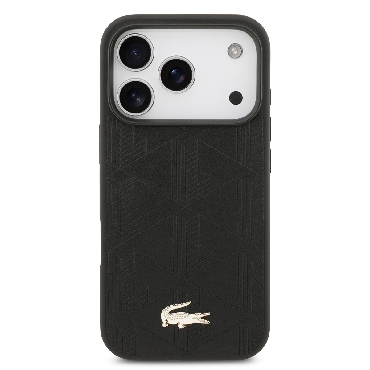 Lacoste Lacoste iPhone 17 Pro Backcover hoesje - MagSafe - Monogramme Print With Gold Logo - Zwart, foto 3 van 6