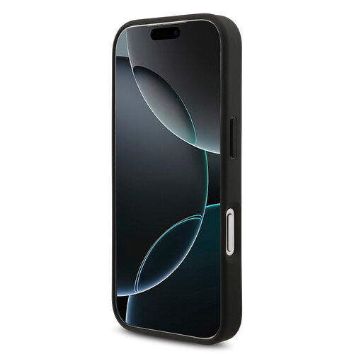Lacoste Lacoste iPhone 17 Pro/iPhone 18 Pro Coque arrière MagSafe Imprimé monogramme avec logo doré - Noir