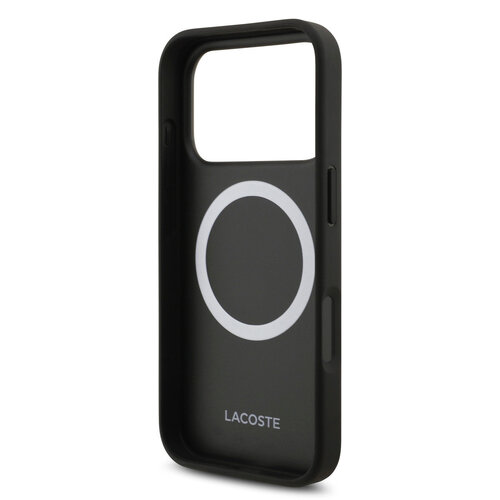 Lacoste Lacoste iPhone 17 Pro/iPhone 18 Pro Back Cover MagSafe Monogram Print with Gold Logo - Black