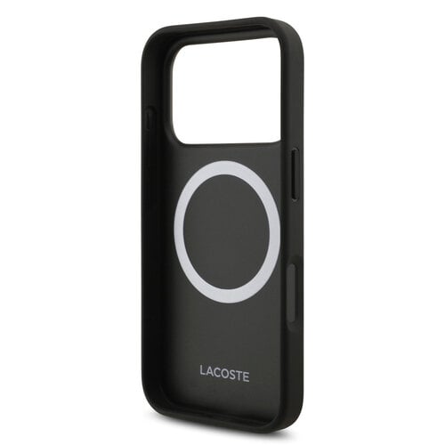 Lacoste Lacoste iPhone 17 Pro/iPhone 18 Pro Handyhülle MagSafe Monogramm-Print mit goldfarbenem Logo - Schwarz