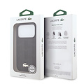 Lacoste Lacoste iPhone 17 Pro/iPhone 18 Pro Coque arrière MagSafe Imprimé monogramme avec logo doré - Noir