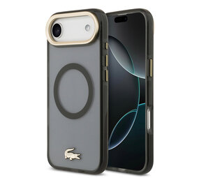 Lacoste Lacoste iPhone 17 Air Back cover case - MagSafe - Transparent Case With Frosted Finish - Gold Edge - Black Lacoste Lacoste iPhone 17 Air Back cover case - MagSafe - Transparent Case With Frosted Finish - Gold Edge - Black
