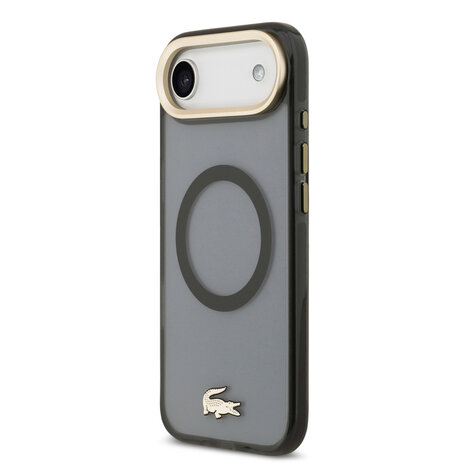 Lacoste Lacoste iPhone 17 Air Back-Cover hul - MagSafe - Transparent Case With Frosted Finish - Gold Edge - Schwarz Lacoste Lacoste iPhone 17 Air Back-Cover hul - MagSafe - Transparent Case With Frosted Finish - Gold Edge - Schwarz