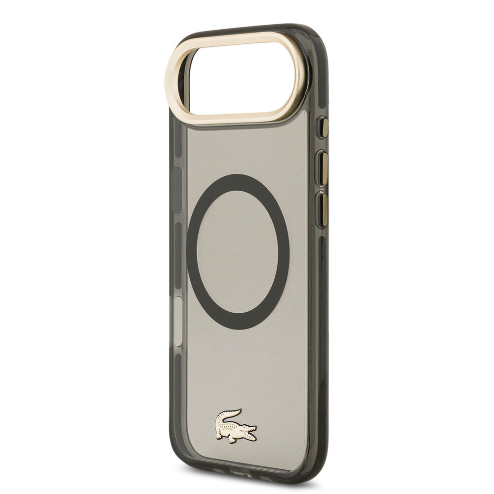 Lacoste Lacoste iPhone 17 Air Back-Cover hul - MagSafe - Transparent Case With Frosted Finish - Gold Edge - Schwarz Lacoste Lacoste iPhone 17 Air Back-Cover hul - MagSafe - Transparent Case With Frosted Finish - Gold Edge - Schwarz