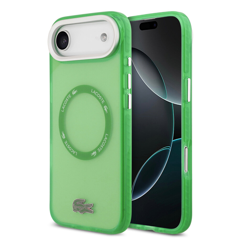 Lacoste Lacoste iPhone 17 Air Back cover case - MagSafe - Transparent Case With Frosted Finish - Green Lacoste Lacoste iPhone 17 Air Back cover case - MagSafe - Transparent Case With Frosted Finish - Green