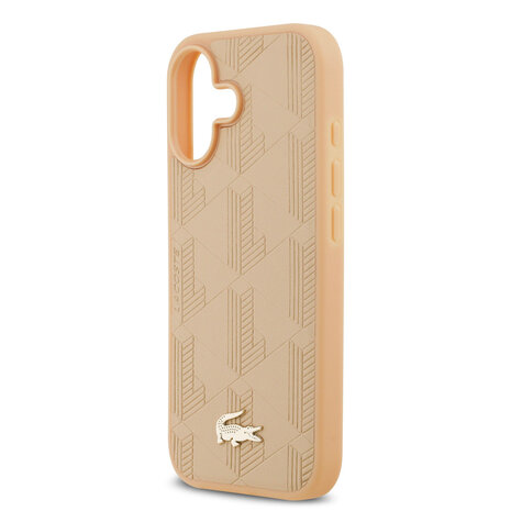 Lacoste Lacoste iPhone 17 Back cover coque - MagSafe - Monogramme Print With Gold Logo - Beige