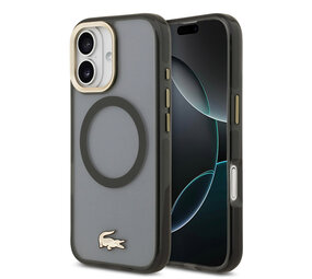 Lacoste Lacoste iPhone 17 Back-Cover hul - MagSafe - Transparent Case With Frosted Finish - Gold Edge - Schwarz Lacoste Lacoste iPhone 17 Back-Cover hul - MagSafe - Transparent Case With Frosted Finish - Gold Edge - Schwarz