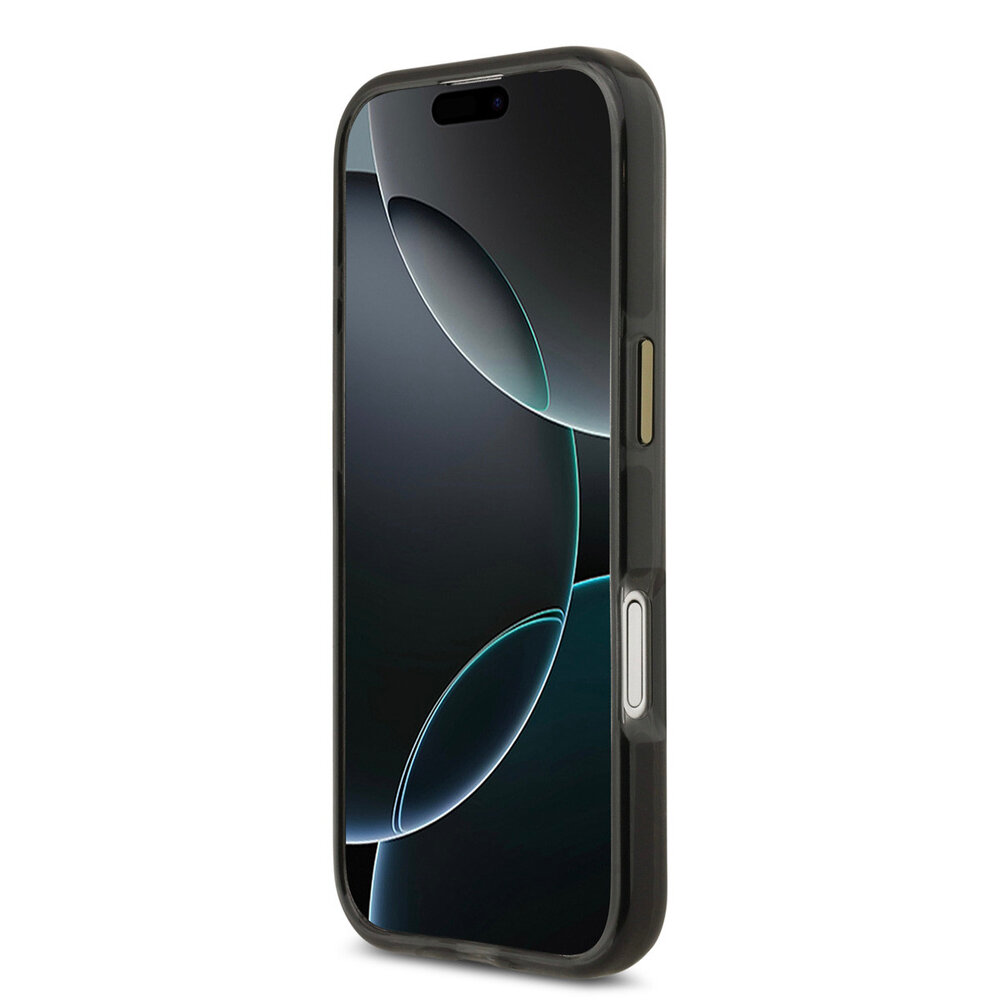 Lacoste Lacoste iPhone 17 Back-Cover hul - MagSafe - Transparent Case With Frosted Finish - Gold Edge - Schwarz