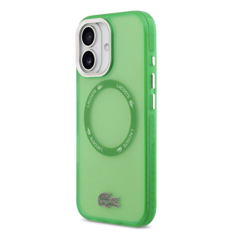 Lacoste Lacoste iPhone 17 Backcover hoesje - MagSafe - Transparent Case With Frosted Finish - Groen