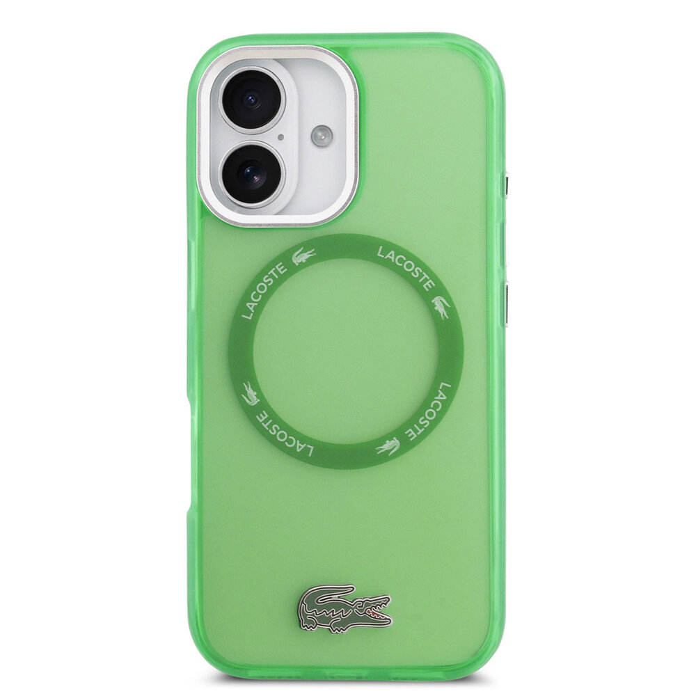 Lacoste Lacoste iPhone 17 Backcover hoesje - MagSafe - Transparent Case With Frosted Finish - Groen