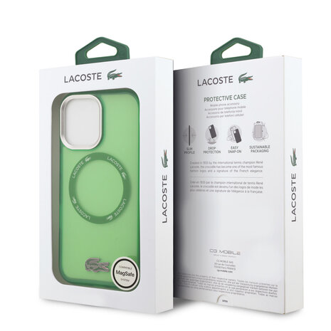 Lacoste Lacoste iPhone 17 Back cover coque - MagSafe - Transparent Case With Frosted Finish - Vert Lacoste Lacoste iPhone 17 Back cover coque - MagSafe - Transparent Case With Frosted Finish - Vert