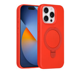 TUNIQ TUNIQ iPhone 15 Pro Back-Cover hul - Magsafe With Ring Stand - Hanger - Classic Red