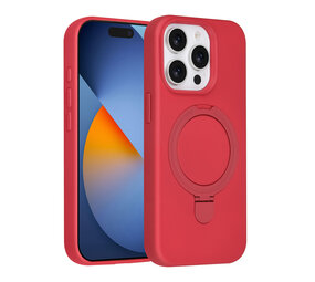 TUNIQ TUNIQ iPhone 15 Pro Backcover hoesje - Magsafe With Ring Stand - Hanger - Cherry Red